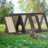 2 Rabbit Hutch, Small Chicken Coop Outdoor A-Frame Quail Cage with Door & Run Cage Wooden Triangle Quail Hutch