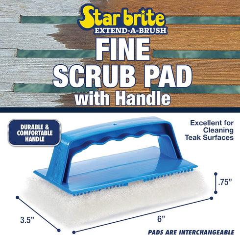 STAR BRITE Scrub Pad with Handle - Fine White (040129)
