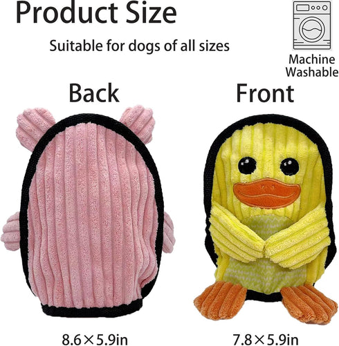 Squeaky Dog Toys 3 Pack, Soft Tough Plush Chew Toys, Durable Pet Toys for Small, Medium, Large Dogs to Reduce Boredom