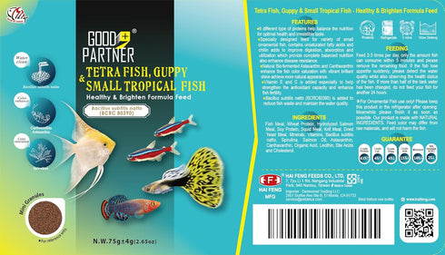 Purify Series Tetra Fish Food - Small Tropical Sinking Pellets for Betta, Guppy Fish, All Natural Ingredients, 2.65 oz