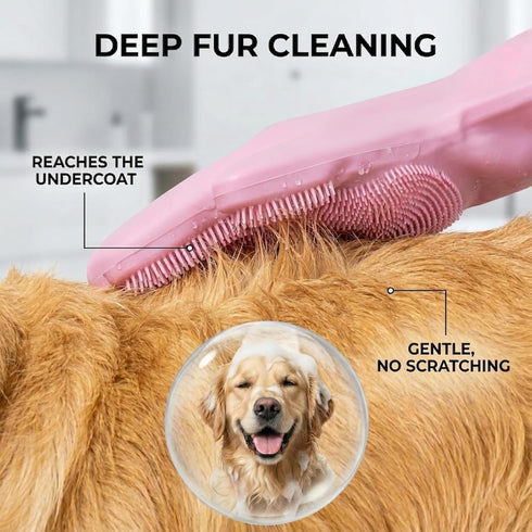(1 NVNAN Dog Bath Gloves for Washing, Pet Grooming Gloves with Shampoo Brush, Dog Bath Brush for Dogs and Cats