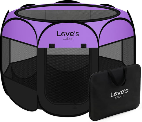Love's cabin Pet Puppy Dog Playpen, Small Dog Tent Crates Cage Indoor/Outdoor,