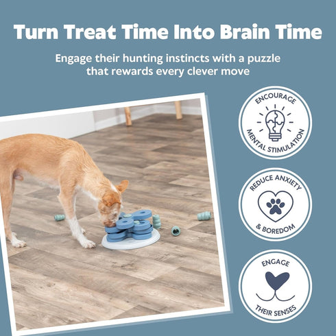 3 TRIXIE Flower Tower Dog Activity Interactive Toy, Level Food Puzzle Game, Brain Teasing Treat Dispenser, IQ