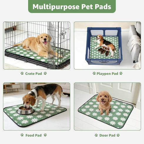 (18"x24", 4 Packs) LOOBANI Washable Puppy Pads: Waterproof Reusable Pee Pads for Dogs, Non-Slip and Leak-Proof Dog Pee