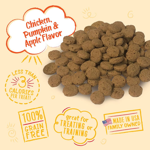 Charlee Bear Crunch Chicken, Pumpkin & Apple Flavor Dog Treat - 6 Pack, 8 oz Each