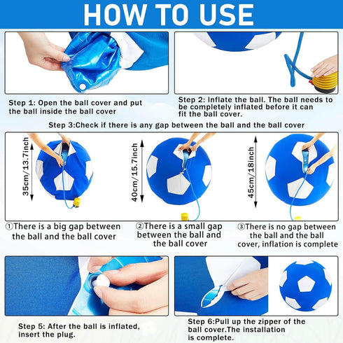 4 Pcs Goat Ball Toy Set with Covers, Anti Burst Training Toy with Inflator Pump