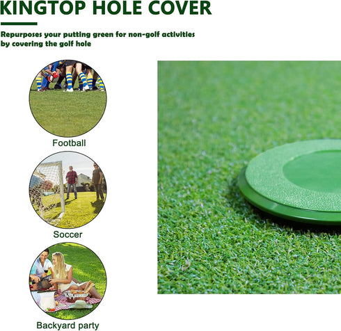 KINGTOP Golf Cup Cover for Putting Green Hole, Sturdy ABS Hole Cup Cover Fit USGA Regulation