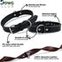 Genuine Leather Dog Collar, Heavy Duty, Adjustable, Ultra Soft, Comfortable, with Double D Rings (L 18”-22”, Rich Black)