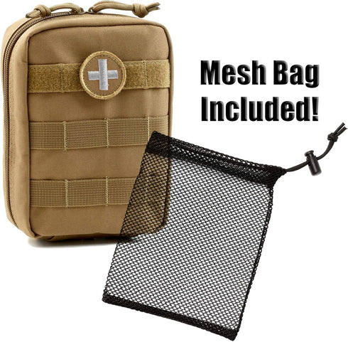 First Aid Molle Pouch - Heavy Duty IFAK Medical Pouch for Military Use, EMTs, Law Enforcement, Camping, and Hiking