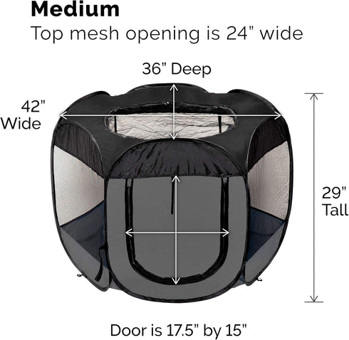 Furhaven Portable Dog Playpen Cat Tent, Pet playground,Kennel foldable indoor outdoor zippered puppy crate - Gray