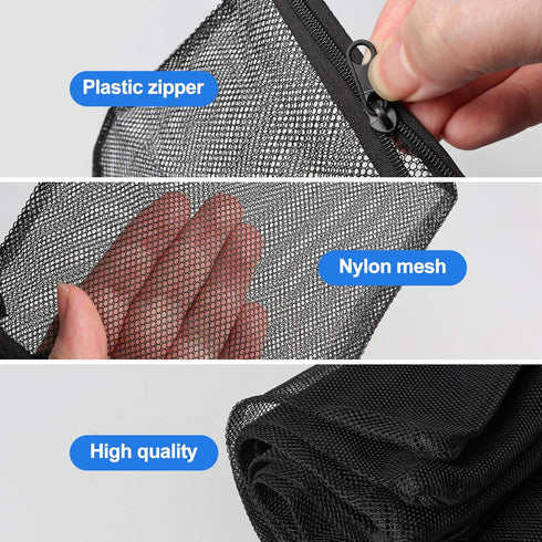 20pcs Aquarium Filter Media Bags, 8x6inch Fine Mesh Reusable Bags with Plastic Zipper for Biospheres, Ceramic Rings