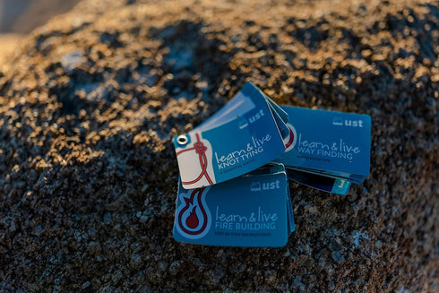 Just Learn & Live Outdoor Skills Educational Card Set, Durable, Waterproof, Compact Design for Hiking, Camping