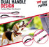 Tuff Pupper Heavy Duty Double Handle Dog Leash - 6 Foot Reflective with Twist Locking Carabiner for Strong Dogs
