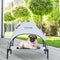 Outdoor Elevated Dog Cot with Canopy & Side Shade for Small Medium Dogs, Portable Cooling Raised Bed with Carry Bag