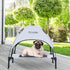 Outdoor Elevated Dog Cot with Canopy & Side Shade for Small Medium Dogs, Portable Cooling Raised Bed with Carry Bag