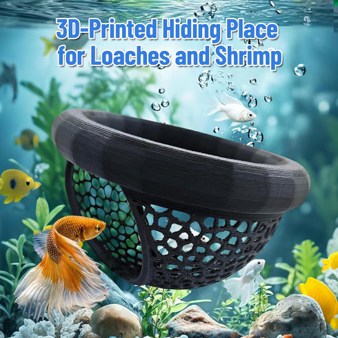 Obfuscate Hammock Floating Betta Hide Shrimp Cave, Multi Functional Betta Fish and Feeding Rings, Provide Safe Resting