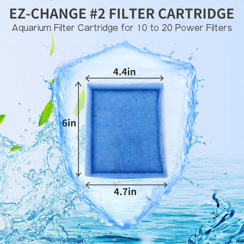 10-20 Gallon Aquarium Filters EZ-Change #2 Filter Cartridge for Healthier Fish (8 Pcs)