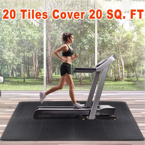 Kangler Puzzle Exercise Mat, 20 Tiles Foam Interlocking Exercise Mats, Floor Tiles for Gym Equipment and Workouts