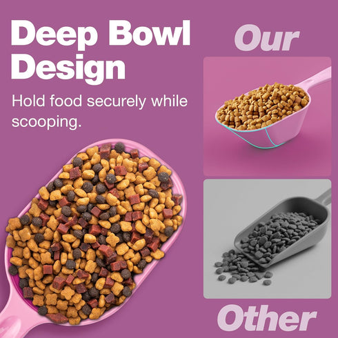 2 Pack, Dog Food Scoop Pet Cup Capacity Cat Food Scooper With Measuring Lines For Dog, Puppy and Cat Coffee Bean, Flour