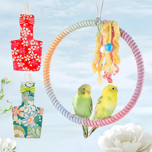 Magnoloran 2 80in Pcs Bird Diapers Bird Harness Flight Suits Diapers with Flying Leash Reusable Parrot Nappy