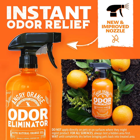 24 oz ANGRY ORANGE Pet Odor Eliminator for Dog and Cat Urine, Carpet Stains, and Strong Smells Citrus Cleaner