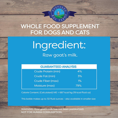 Shepherd Boy Farms Freeze Dried Raw Goats Milk with Probiotics for Dogs & Cats, High Protein Goat Milk Powder for
