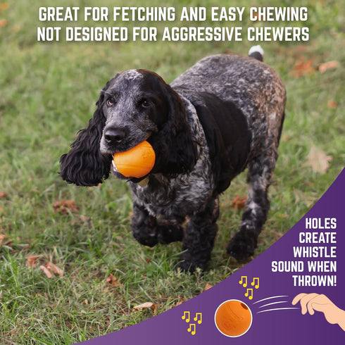Chew King 2.5 Inch Bacon Flavor Rubber Balls, 3 Pack for Large Breeds
