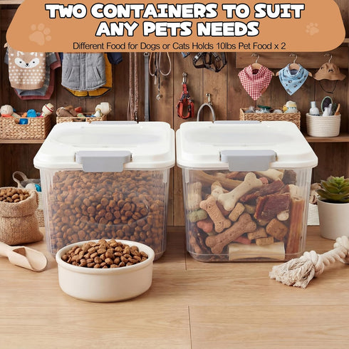 Acellegic 2 Pack 2 Animal(9.5 6.7 7.1 Inches) Airtight Dog Food Storage Container Pet Dog Cat Food Storage Bin