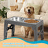 Niubya Elevated Dog Bowls with 2 Stainless Steel Bowls, Raised Bowl Adjusts to 5 Heights for Small Medium and Large Dogs