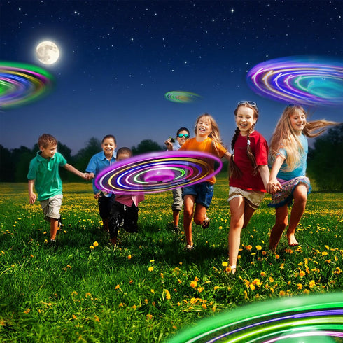 12 Sets Set, 4-8 8-12 M.best LED Flying Fun Flying Saucers Toys for Kids with Flashing Lights, Flying Toy Outdoor Toys