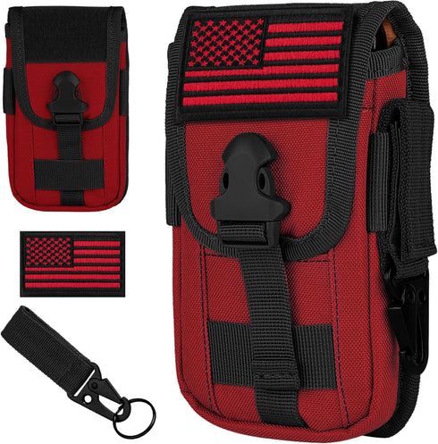 IronSeals Tactical Phone Holster Pouch, Molle Attachment Waist Bag for 4.7"-6.9" Phones with Tactical Gear Clip