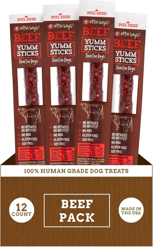 etta says! Yumm Sticks Natural Dog Treats - Beef Dog Jerky Treats