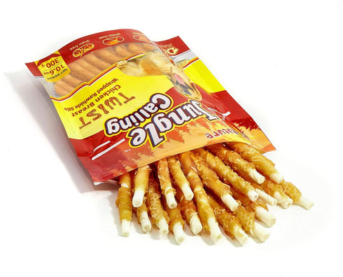 Jungle Calling Chicken Wrapped Rawhide Dog Treats, 2 lbs (3 Packs) - Chews for Small, Medium & Large Dogs