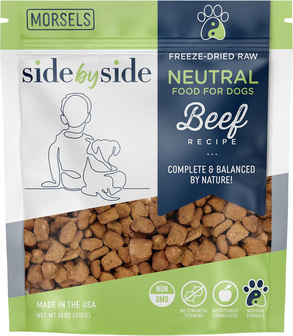 Side by Side Beef Morsels - Neutral Freeze-Dried Dog Food & Dog