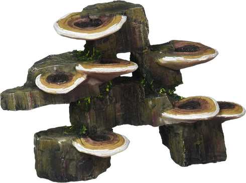 Penn-Plax Deco-Replicas Tree Trunk with Shelf Mushrooms Aquarium Decoration – Safe for Freshwater and Saltwater Fish