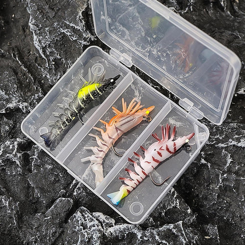 Genrico Set Shrimp Lures for | Realistic and Vibrant PVC Swimbait | Artificial Shrimp Lures and Baits | for r