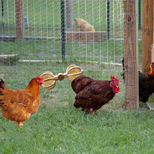 BingegePet Chicken Coop Accessories, Wooden Chicken Feeding Rotating Toys, Chicken Feeders, Enrichment Toys for Hens