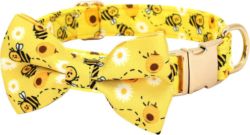 Beirui Soft Comfy Dog Bow Tie Collar with Multicolor Patterns, Cute Collars with Metal Buckle for Small Medium Large