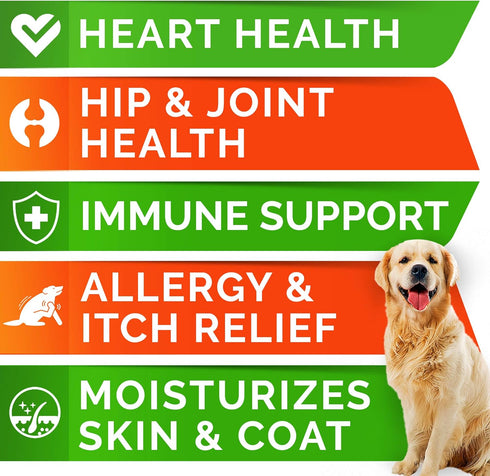 StrellaLab Omega 3 Fish Oil Pills for Dogs (180 Ct) - No Fishy Smell Softgels - Supports Joints, Brain, Heart Health