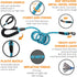 Rope Dog Leash 6ft, Heavy Duty Reflective Tangle-Free Rope with Padded Handle, Ideal for Walking, Running & Training