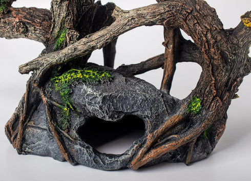 Aquarium Décor Resin Artificial Tree Trunk Root Fish Tank Decorations (A)