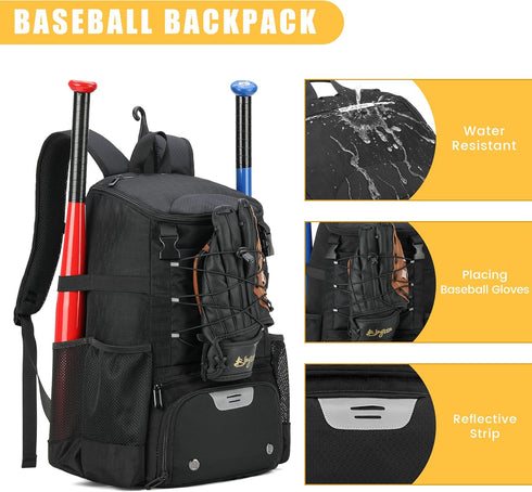 Softball Bag - Lightweight Baseball Bat Bag for Youth Girls Adults with Shoe Compartment and Fence Hook