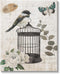 Stupell Industries Vintage Bird Cage Canvas Wall Art, Butterfly Floral Script Design by Nan