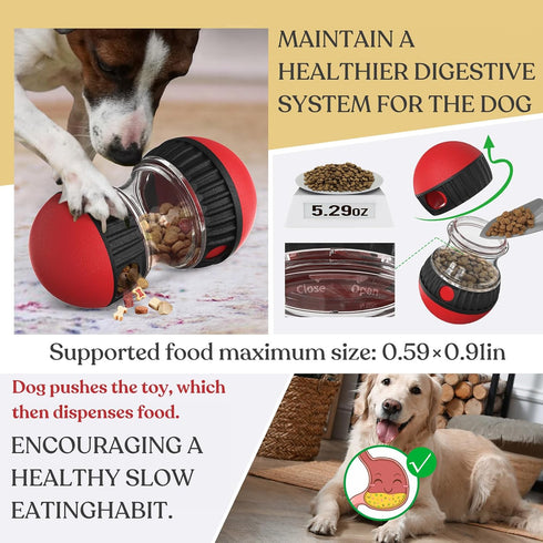Interactive Dog Slow Feeder Toy - Puzzle Treat Dispenser for Medium Small Dogs, Engaging Toys for Digestion