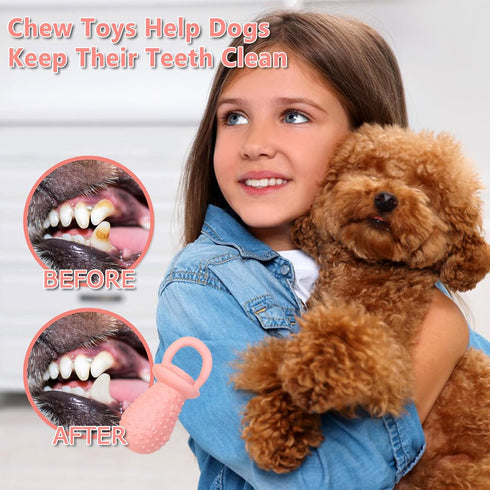 5.2" Dogs(Pink,1Pcs) Latex Chew Dog Toys, Novelty Squeaky Pacifier Dog Toys, Durable Pacifier Dog Chew Toys for Small