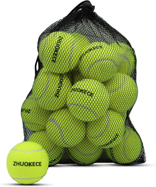 Tennis Balls, 18 Pack Training Balls, Practice Balls with Mesh Bag for Easy Transport, Pet Dog Playing Balls, Fit for