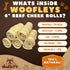 Woofley's 5-6" -(10 Count)- Buffalo Beef Cheek Roll Beef Cheek Rolls for Dogs - Long Lasting Natural Dog Chews