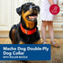 Coastal Pet Macho Double-Ply Dog Collar with Roller Buckle, Comfortable Durable Heavy-Duty Collar, Black, 20"