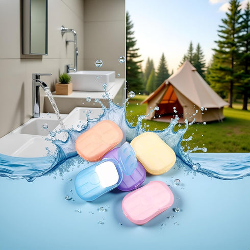 Fansoftiks 500 Paper,5 Sheets Colorful Disposable Soap Boxes Hand Cleaner Fragrance Mini Color Soap Papers for school