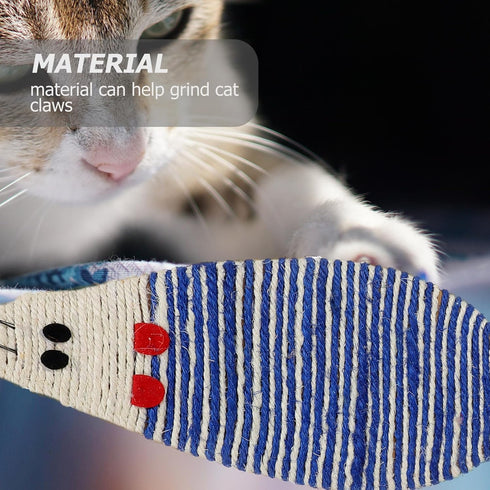 POPETPOP Mouse Shape Cat Scratcher Board, Double-Sided Sisal Mat for Indoor Cats, 12.99x7.48x0.98 inch (Random Color)